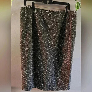 Albert Nipon Wool/Nylon Blend Black & White Skirt Women (14)